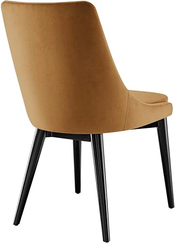 Miniatura 7 de Modway Viscount Performance Silla de comedor de terciopelo con acabado coñac EEI-5009-COG