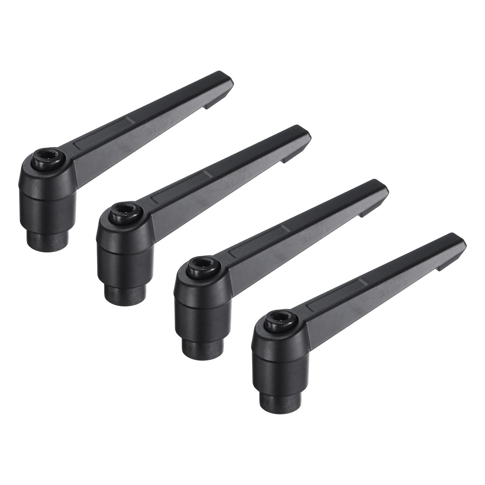 uxcell 4pcs Clamping Lever Adjustable Handles M10 Metric Female Thread Level Handle Hand Knobs Quick Release Black for Lathe Machinery