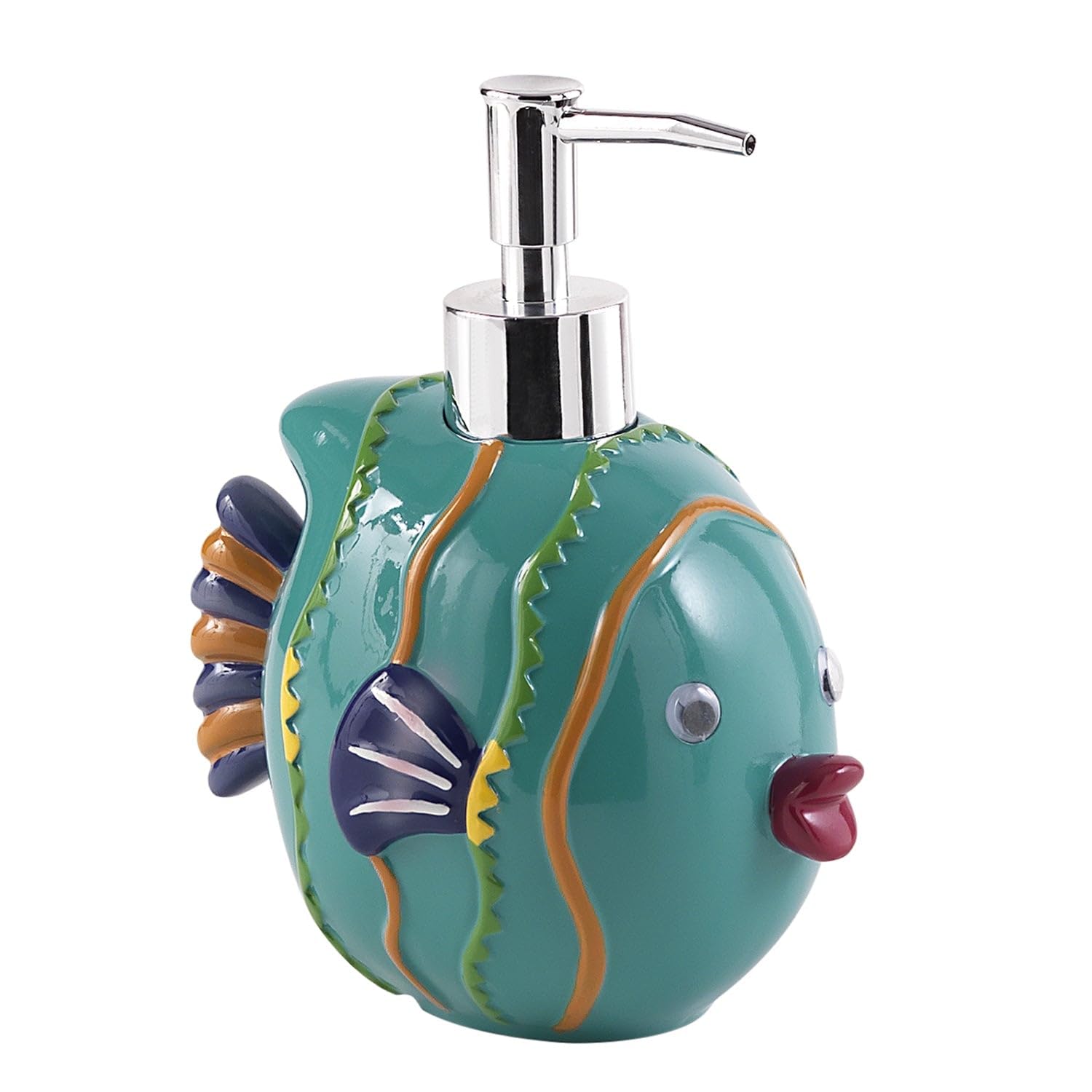 Dori Soap Dispenser, Resin, Turquoise, 9.6 X 13 X 16.5