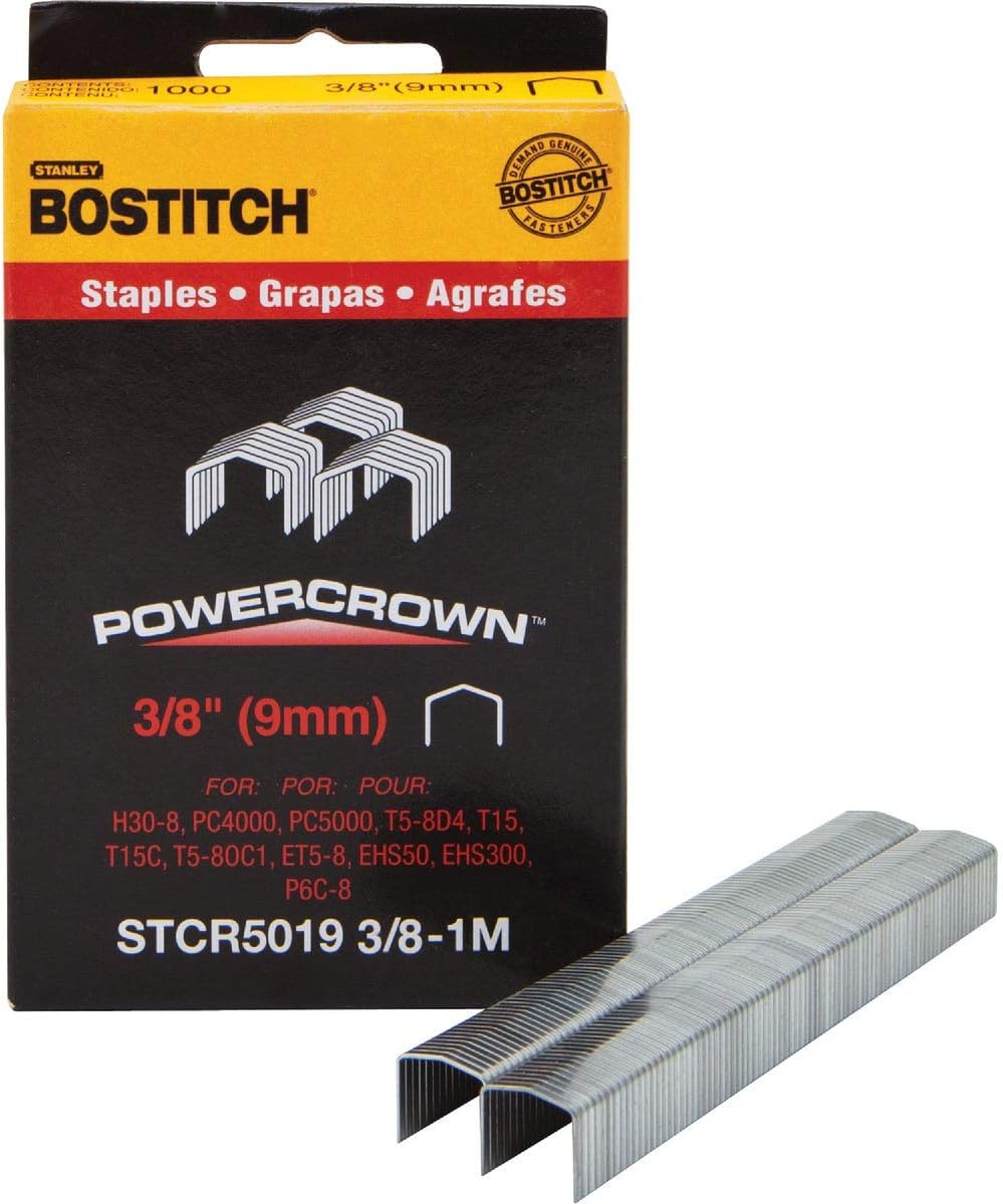 Bostitch PowerCrown 3/8 in. L x 7/16 in. W Steel Wide Crown Staples 18 Ga. 1000 pk