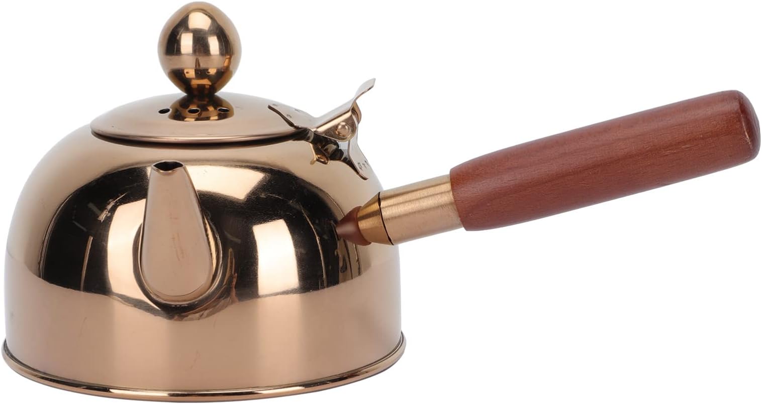 – Zerodeko Side Handle Teapot 7.75Oz Stainless Steel Stove Top Kettle with Heat-Resistant Insulated Handle for Electric and Induction Stove Home Use