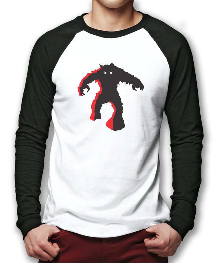 HotScamp Space Invaders Monster Men's Baseball Top - White/Black Medium
