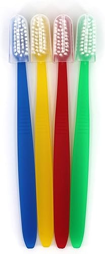 Miniatura 3 de FRESHMINT Cepillos de dientes a granel envueltos individualmente (paquete de 250) con tapa de viaje transparente, cerdas de nailon suaves, colores