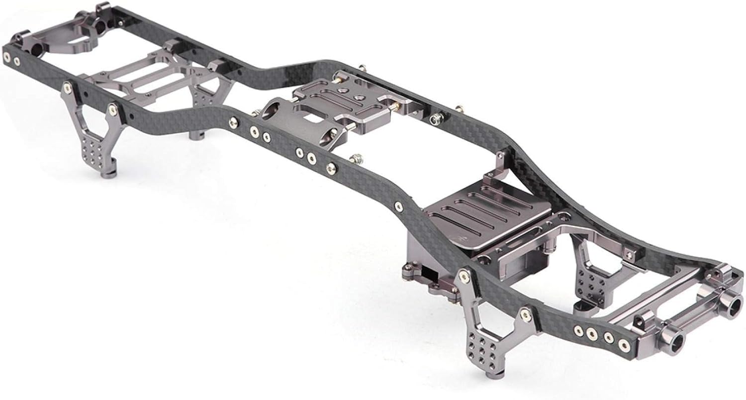 Dilwe Metal Frame Beam, 3K Carbon Fiber Car Frame for Axial SCX10 / D90