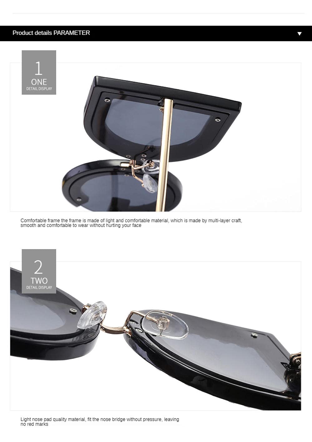 WQZYY&ASDCD Sonnenbrille Herren Damen Trend Letter Sonnenbrillen Weiblich Übergroße Sonnenbrillen Frauen Rahmen Brillen Flash Shades
