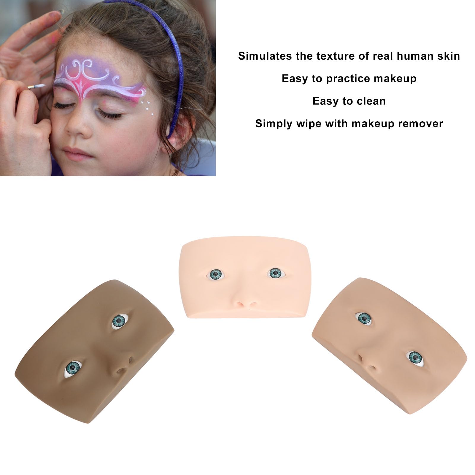 Planche de pratique de maquillage pour le visage, planche de pratique de maquillage pour les yeux, planche de pratique de maquillage pour les yeux, mannequin de maquillage