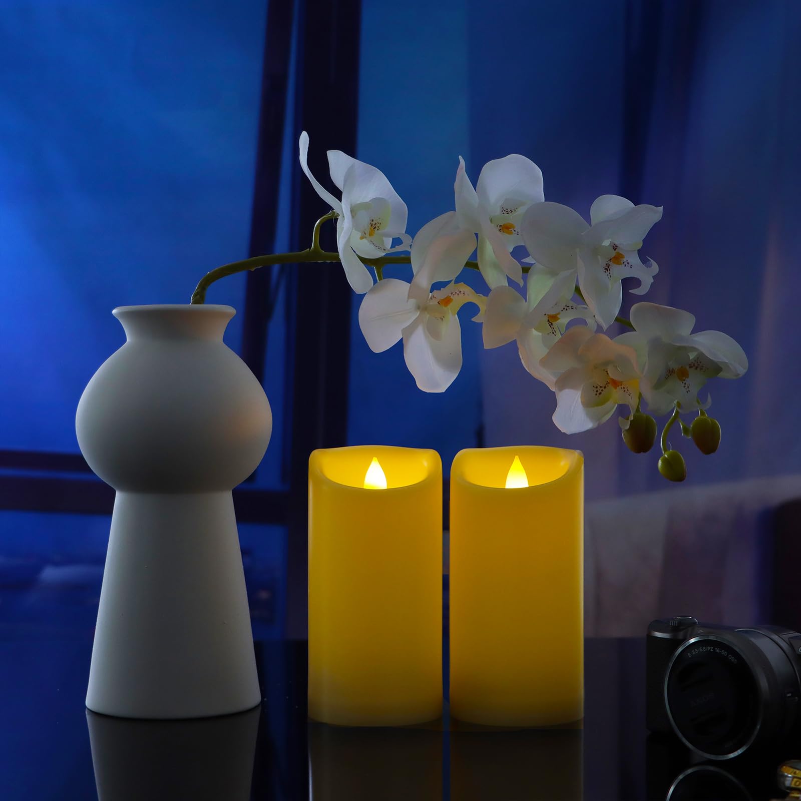 Homemory Candele a pilastro a LED con telecomando e timer per interni