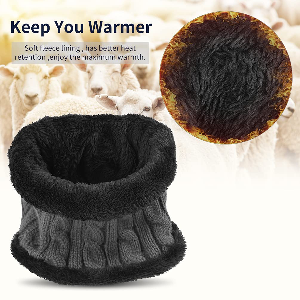 Niño Gorra Bufanda Guante Set - Tejer Lana Polar Calentador Cuello Capa Pantalla Táctil Mitones Suave Invierno Disfraz Correr Moto Bici Fútbol Deporte Frío Esqui Nieve Frozen Snowboard Navidad Año5-10