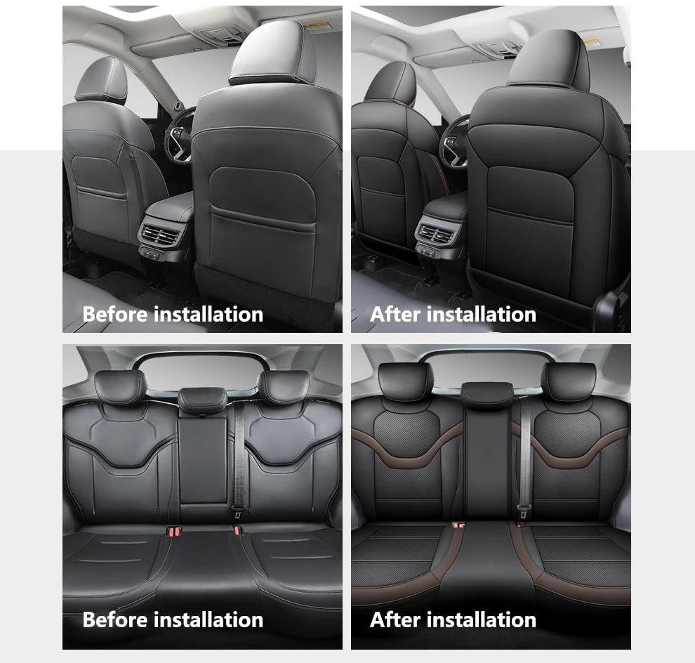 Housse de siège auto Haval H6 protégeant le cuir ventilé bleu à 360 degrés - 3