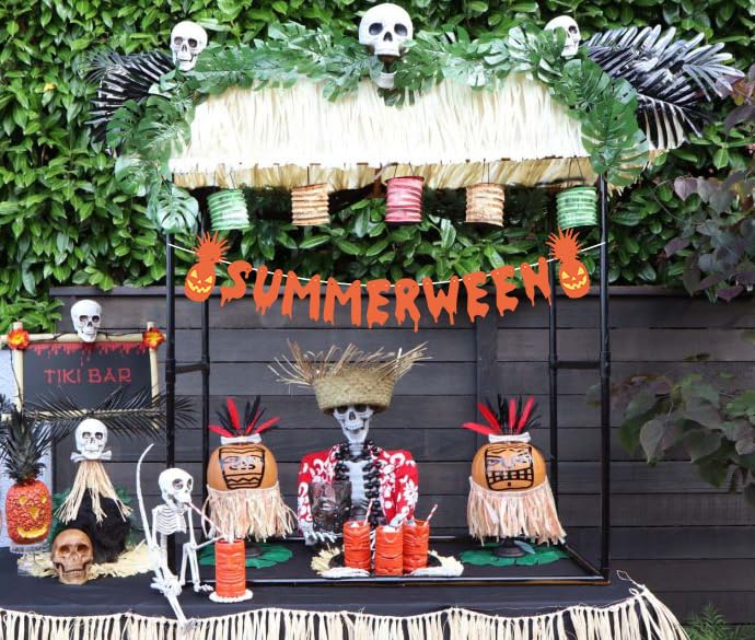 Summerween Decors張り付け済み不気味な夏のハロウィンデコレーションパーティーバナー用品景品装飾