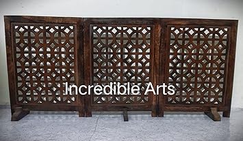 Incredible Arts Wooden Freestanding Fold-able Safety Gate for Child, Step Over Fence, Kids Safety Gate for The House, Doorway, Stairs, Extra Wide (Espresso, 24X54 inch 3 Panels)