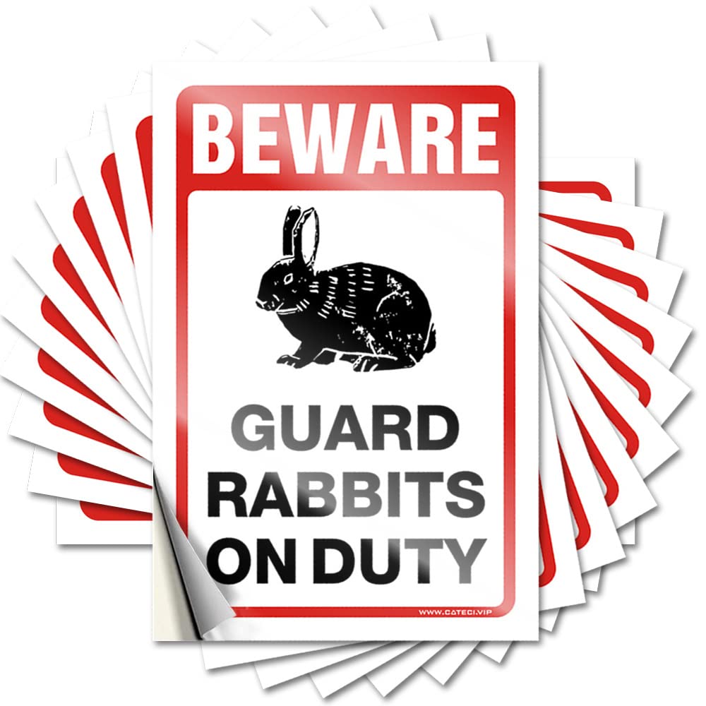 Beware! Guard Rabbits On Duty Gaming Room Accessories Scented - Tattoo Sweet Waterproof Decal(6X9CM)