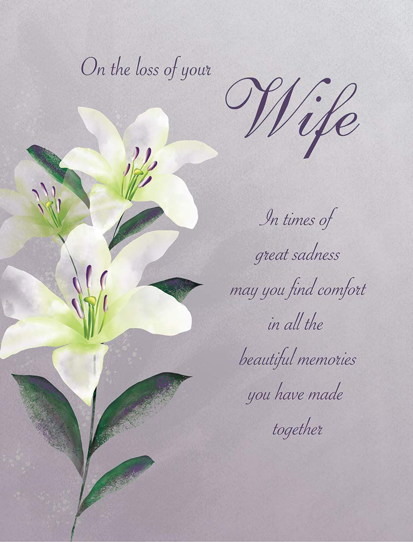 C80806 Classic Symapthy Card Sad Loss of Your Wife ,Green - 8 x 6 inches