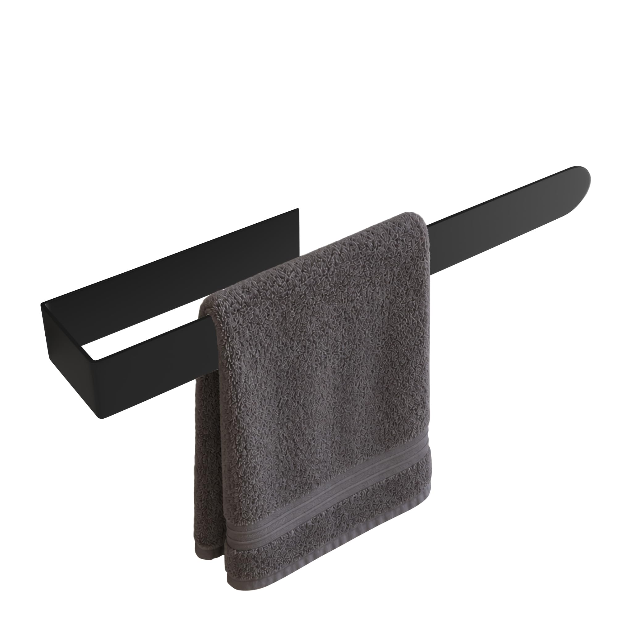 ACHRO-Self Adhesive Black Napkin Holder, Black Coated Stainless Steel Napkin Towel Hanger for Washbasin, Kitchen Sink, Basin, Bathrooms Towel Anti Rust Strong Sticker Towel Holder