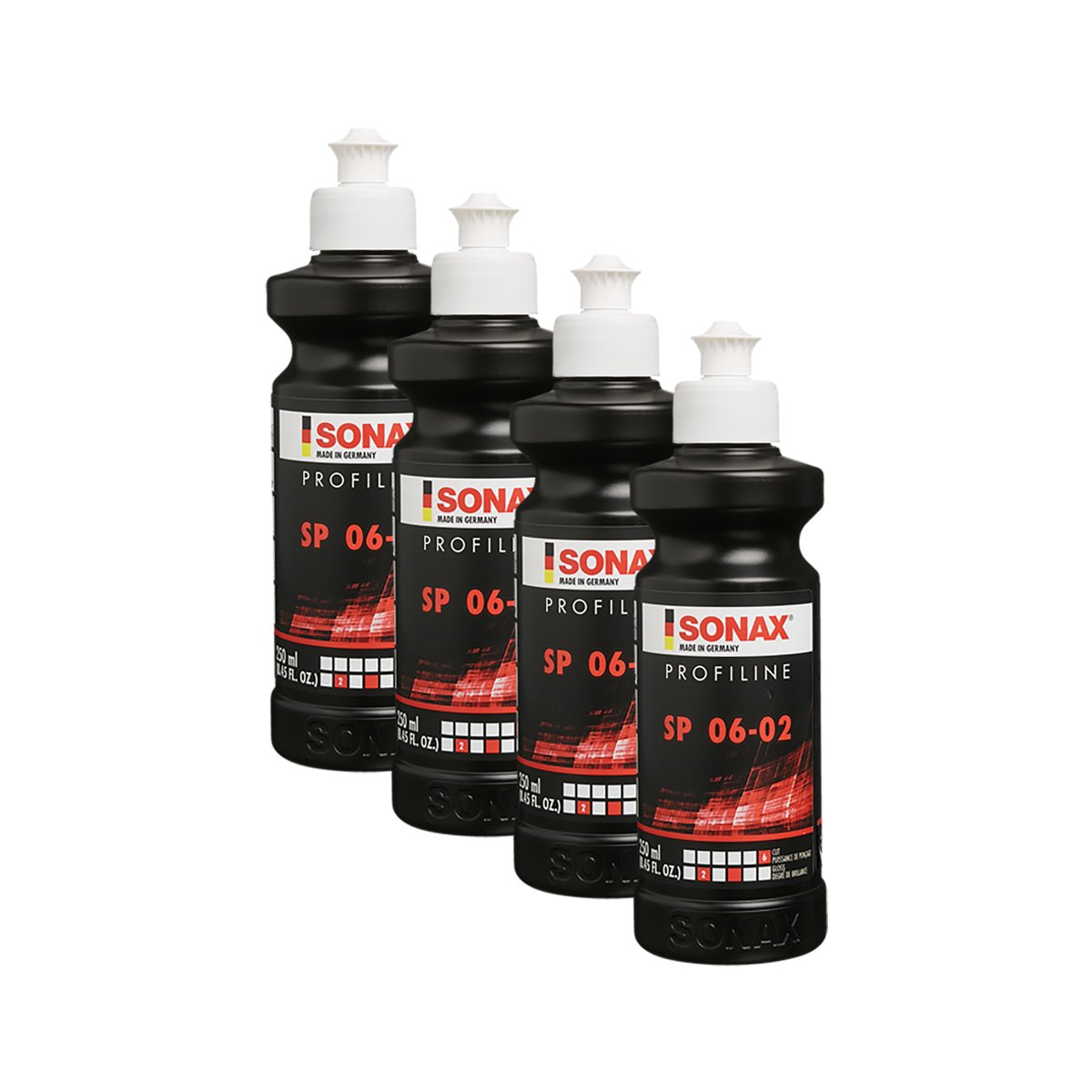 SONAX 4 x 03201410 ProfiLine SP 06 – 02 – Pasta de abrillantado Silicona Libre 250 ML