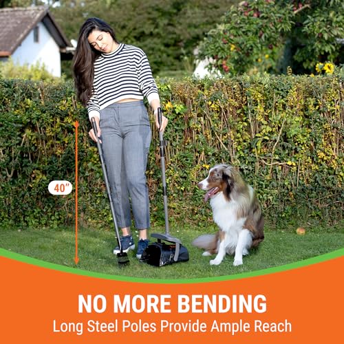 Metal Pooper Scooper for Large Dogs Heavy Duty, 40″ Long Handle, Dog Poop Scooper for Yard, Pooper Scooper Set, Poop Scooper for Large Dog, Pooper Scooper Rake and Bin, 25 Waste Bags Metal Pooper Scooper for Large Dogs Heavy Duty, 40″ Long Handle, Dog Poop Scooper for Yard, Pooper Scooper Set, Poop Scooper for Large Dog, Pooper Scooper Rake and Bin, 25 Waste Bags