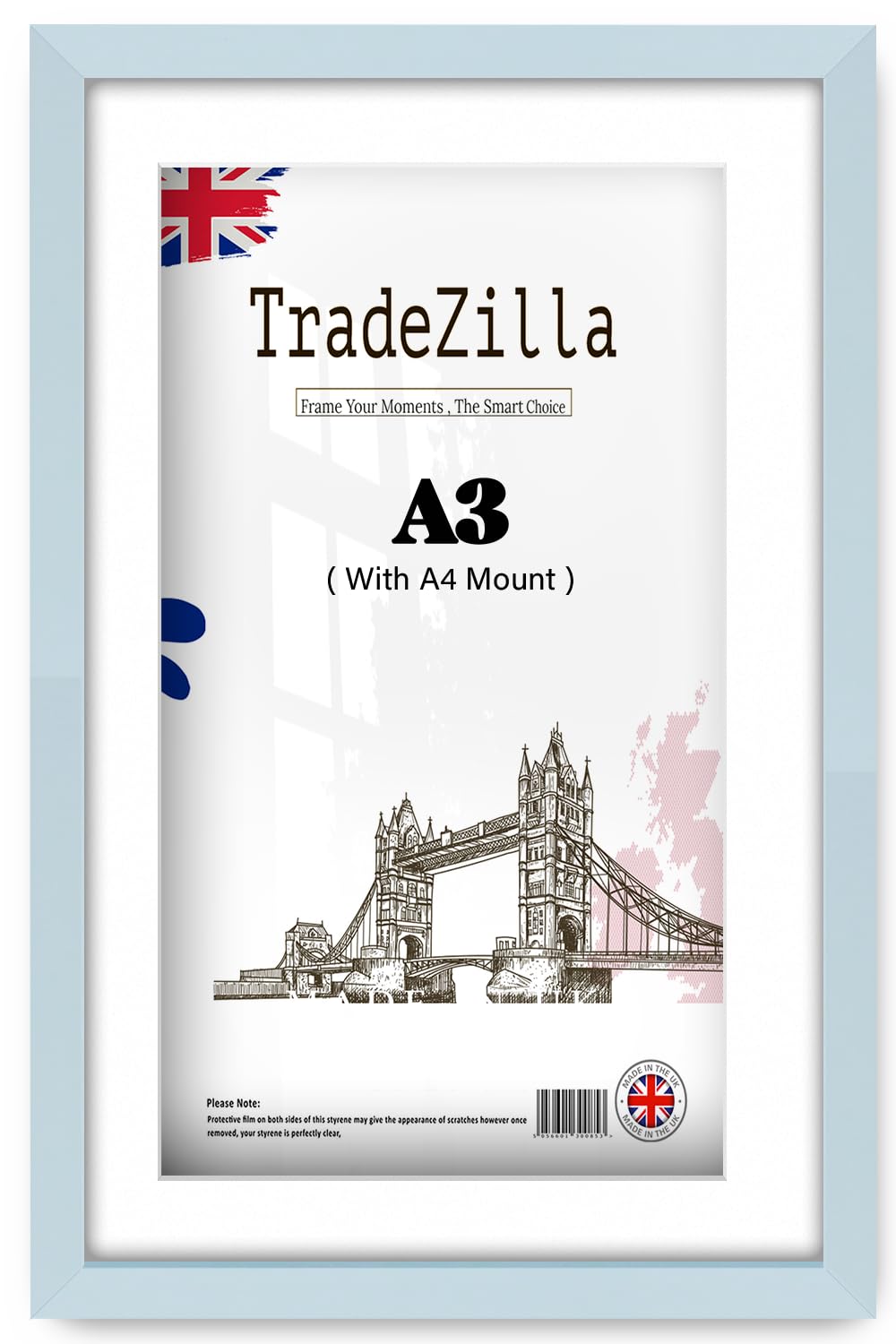 Tradezilla Light Grey | Mdf Certificate Frame A3 (29.70 X 41.90 Cm) With A4-(11 X 8 Inch) White Mount Wall Hanging | 11 X 16 Award, Diploma, Picture Frame For Office & Home Décor [ ]