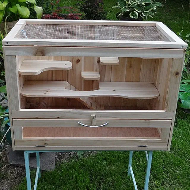 Melko Holz-Kleintierkäfig 5-stöckig, Nagervilla für Hamster & Mäuse