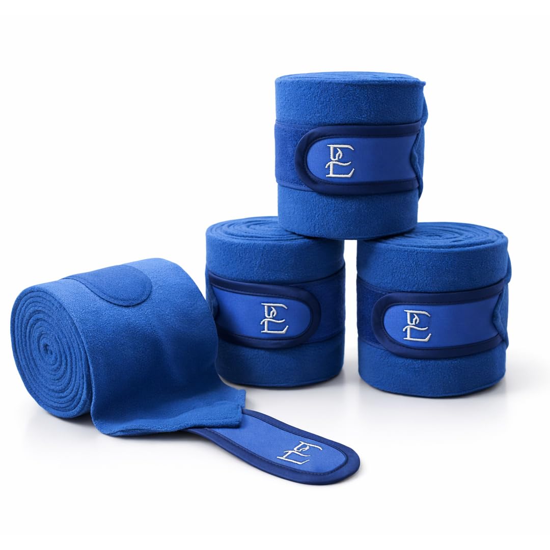 Elite Range Horse Polo Bandages Blue Horizon 4 Pack Fleece Leg Wraps