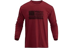 Men's USA Flag Patriotic American Long Sleeve Tee Shirt