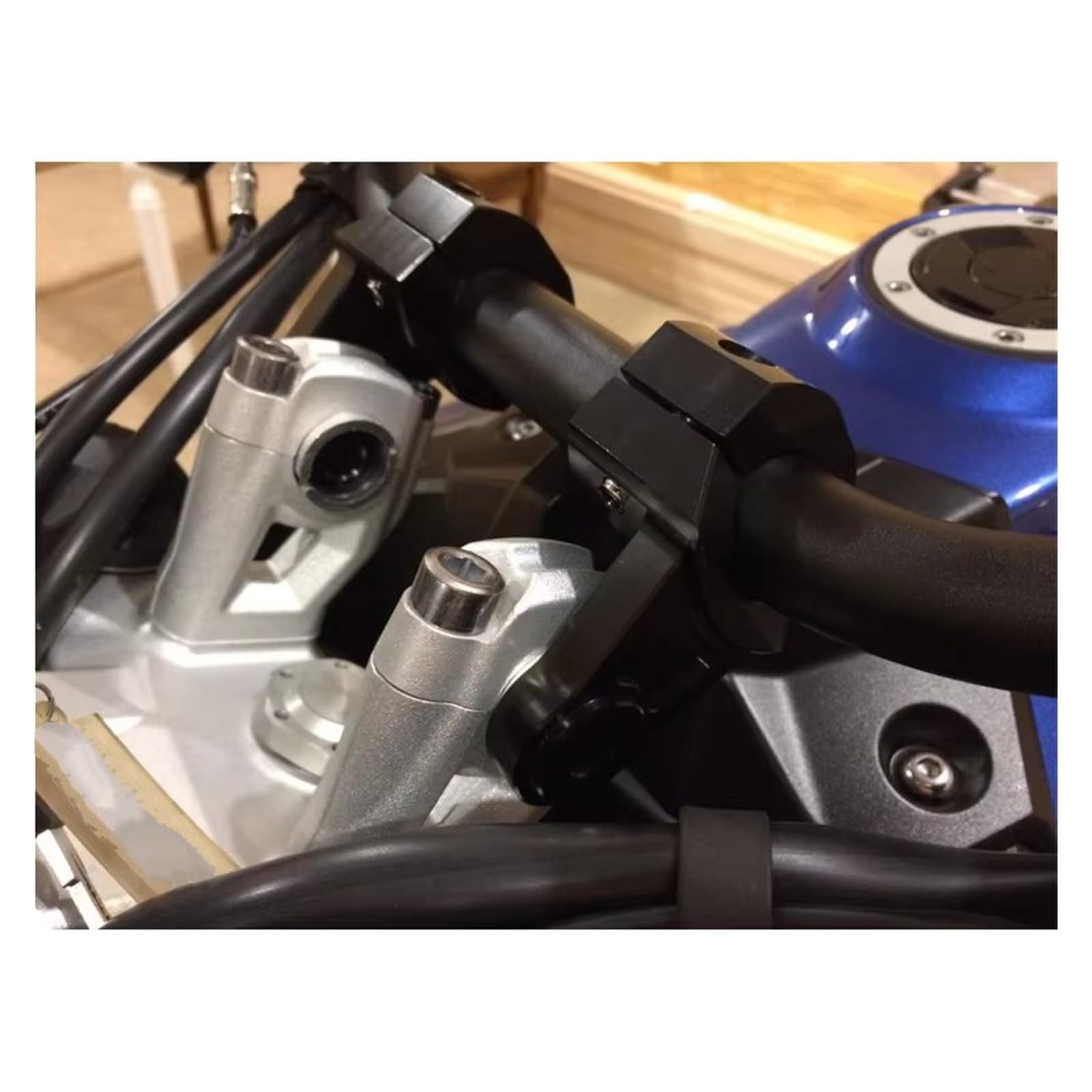 Para MT-03 2006-2014 2016-2019 22mm 7/8 "elevadores De Manillar De Aluminio CNC Para Motocicleta Barra Estándar Moto Manillar Elevador(Plata)