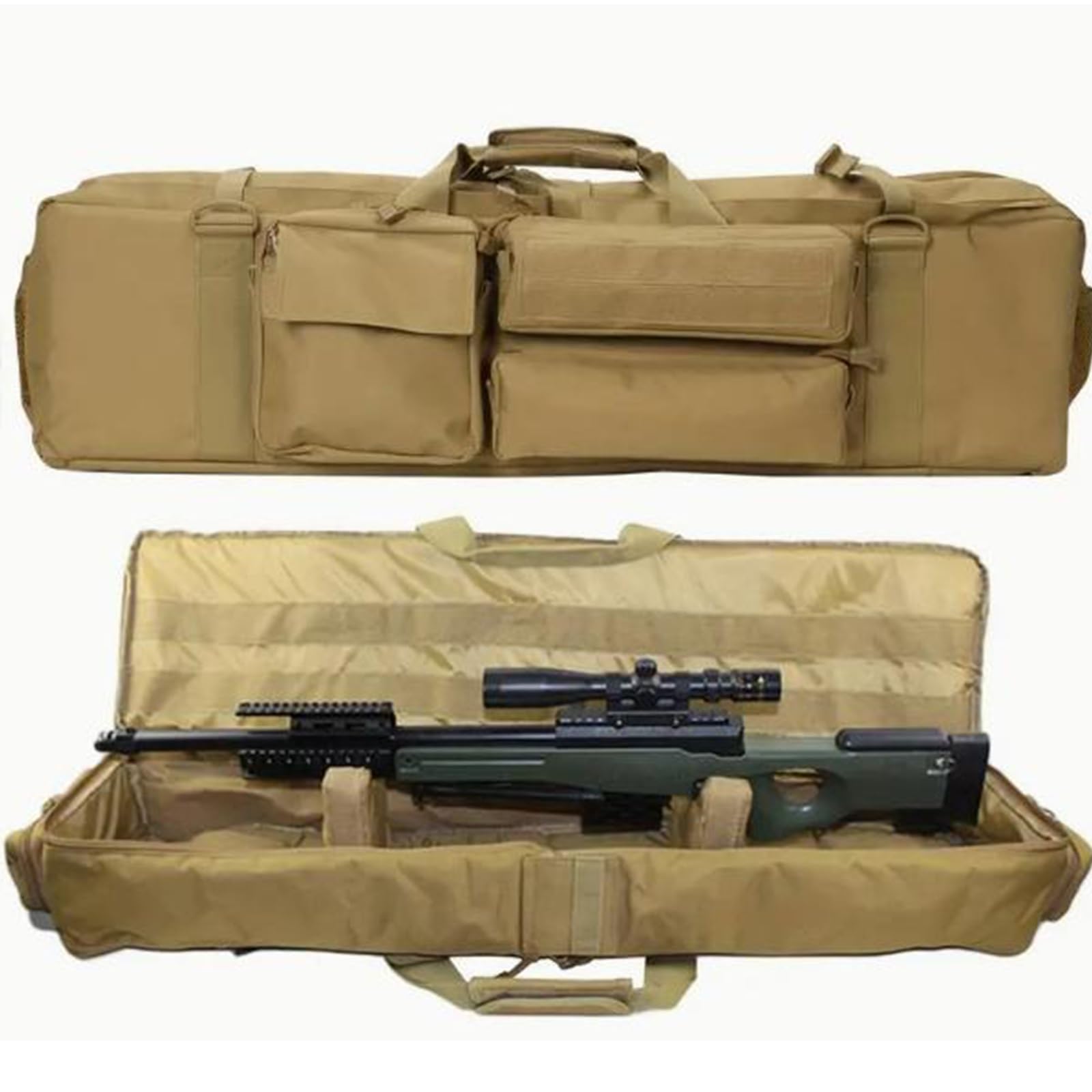 Funda Blanda para Rifle de Caza, Bolsa Táctica Acolchada para Escopeta Doble, Bolsa Táctica Funda para Arma con Correa de Hombro Bolsa de Transporte Vaina para Caza Disparando