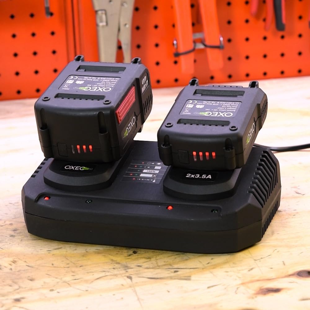 2 Batteries 4Ah et Chargeur Double Super Rapide Batterie 18V Easy Full - 2X 3.5A - Outils Jardinage Bricolage sans Fil Easy Full