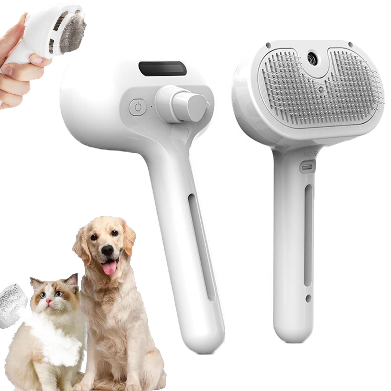 Felanis - 3-In-1 Fellbürste Mit Sprühnebel, Neues, Verbessertes Modell, 3-In-1 Hundebürste, Entfilzt, Pflegt & Reinigt – Die 3-In-1 Bürste, Mit Selbstreinigungsfunktion (2PCS-1)