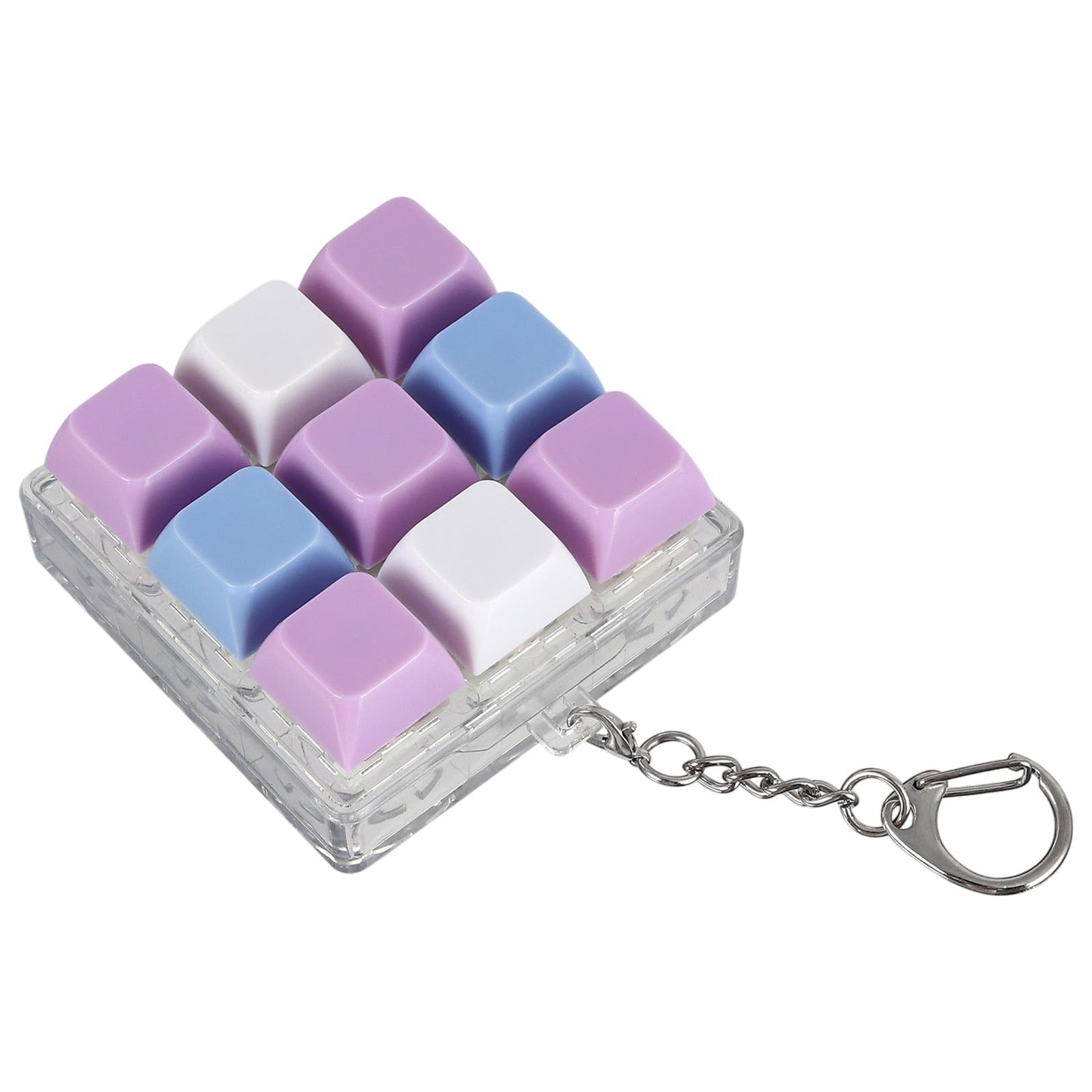 1 PC Keyboard Fidgets, 9-in-1 Keyboard Clicker Keychain, Anxiety & Stress Reliever Autism Fidget, Push Bubble Sensory Fidgets for Stress Relief Pass Time (9 Keyboard Q)