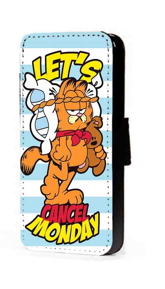 c riveras Garfield Cancel Monday Inspired Cartoon Fanart Faux Leather flip Wallet Mobile Cover for iPhone 6 Plus and 6s Plus