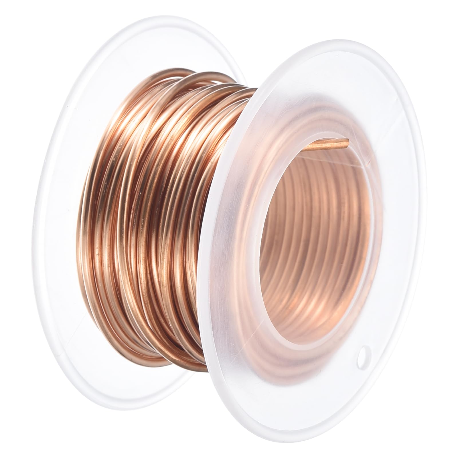 sourcing map Fil de cuivre souple (calibre 14, 5 m), fil de cuivre pur pur à 99,9 % de 1,6 mm pour loisirs créatifs, jardinage, décoration (5 m)