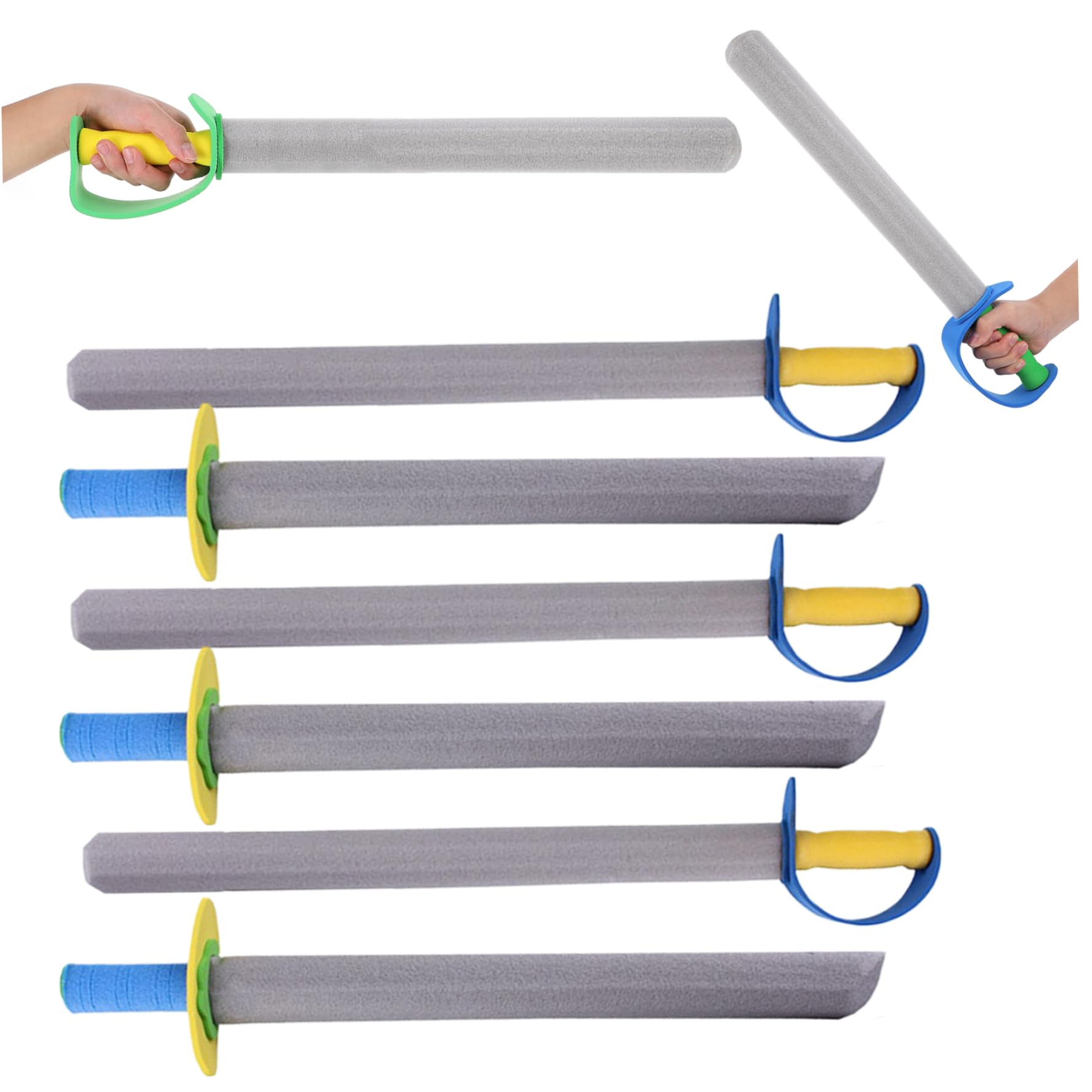 Espada de Espuma para niños, 6 uds., 21 Cuchillos de Espuma EVA, Espada de Juguete, 2 Estilos, Segura, Suave para niños y niñas, Mango de Color Aleatorio
