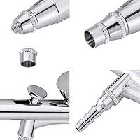 Vista 4 de CHIMAERA Kit de aerógrafo de acción única de 0.016 in, juego de pistola de cepillo de aire de alimentación por gravedad para modelos de pintura