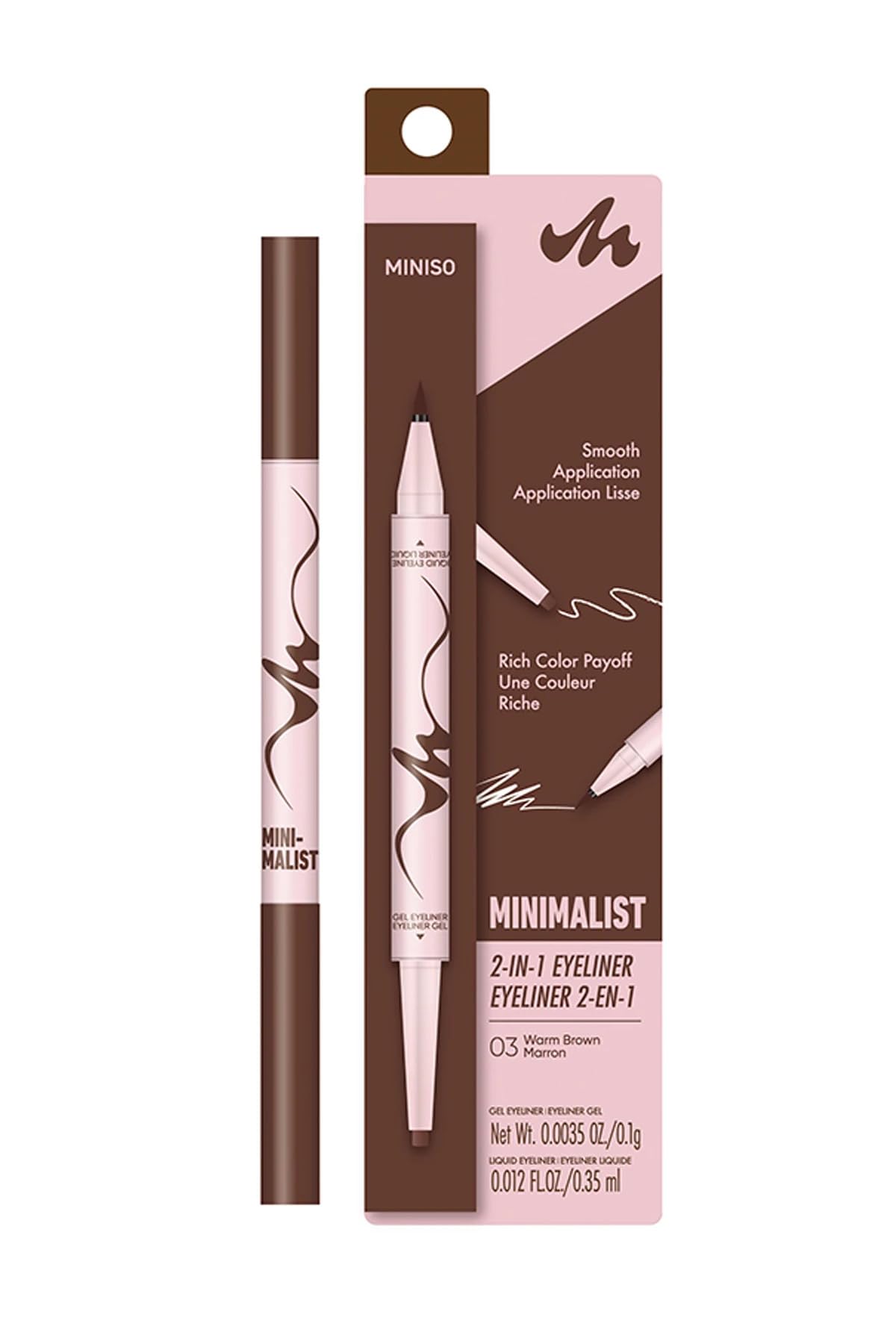 Miniso Minimalist Serisi Çift Taraflı Eyeliner 03 Kızıl Kahve, 2017454211102