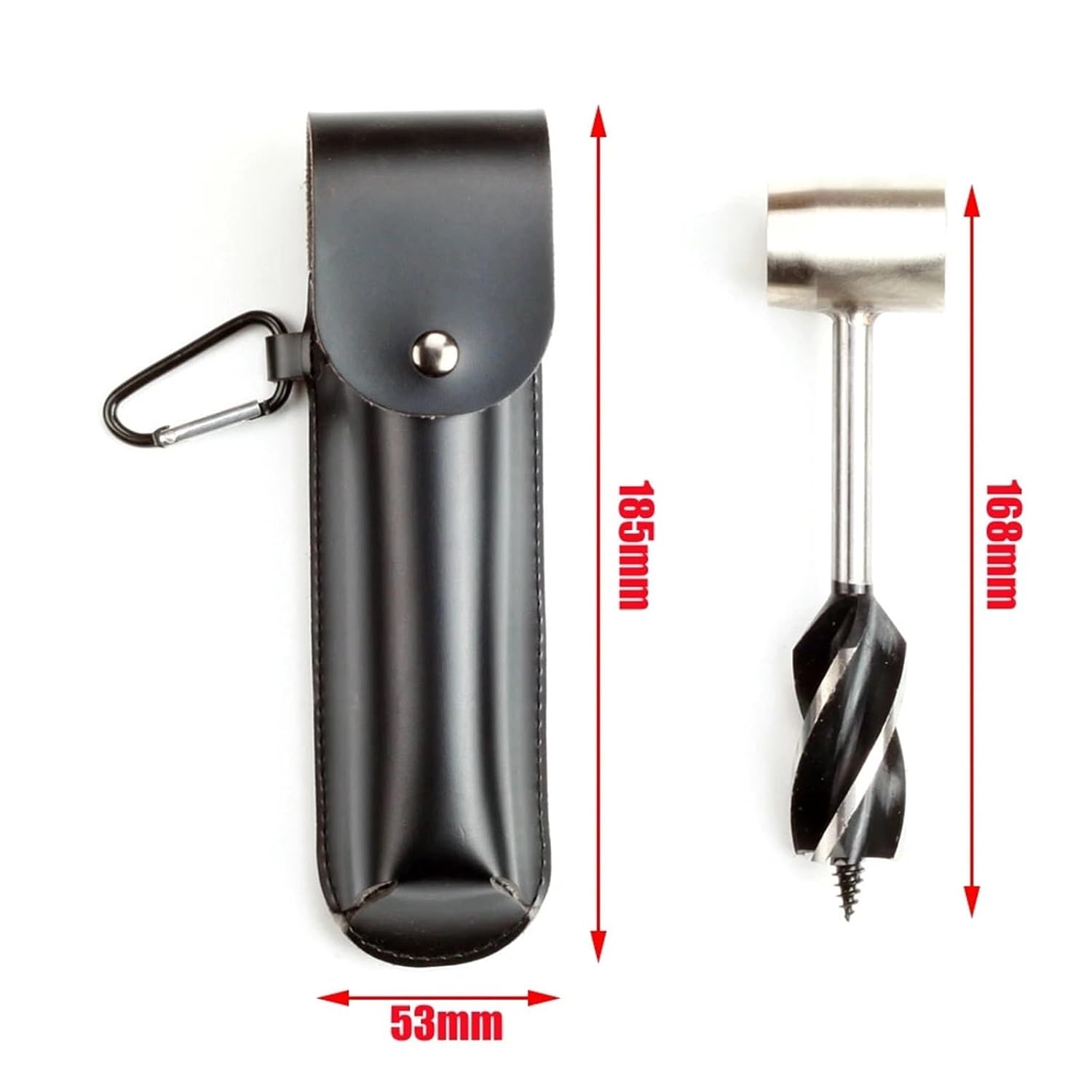 Woodworking Auger Drill Bits Tools Outdoor Survival Bushcraft Settlers Hand Punch Tool for Camping Hiking(Black)