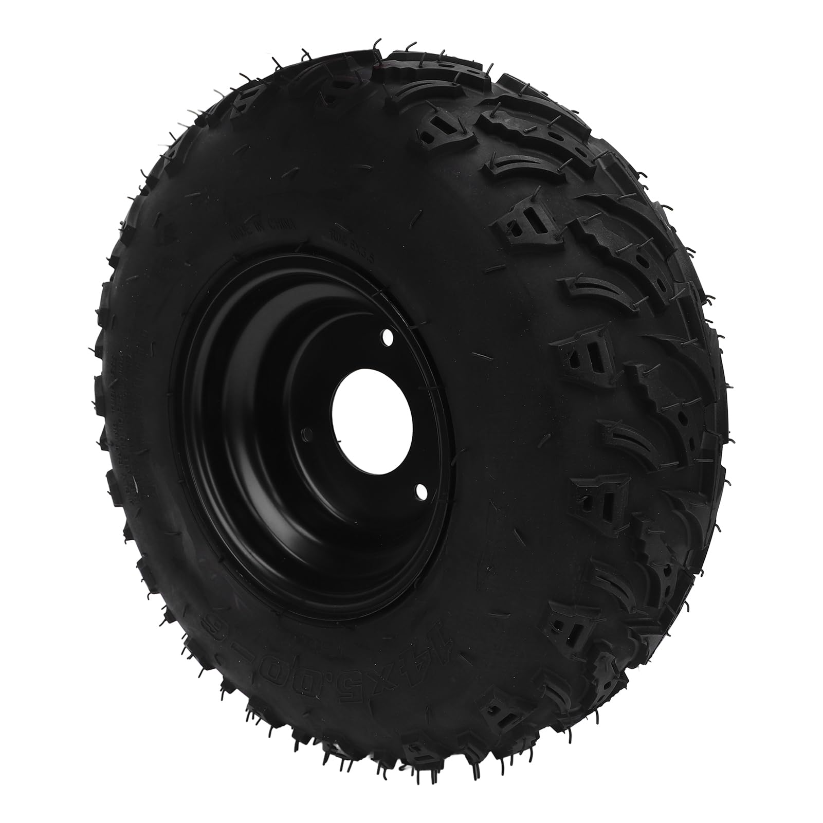 14X5.00 6 Pneumatici ATV Cerchio in lega di alluminio nero 3 fori 6PR Pneumatici in gomma antiforatura per Go Kart Fuoristrada Carrello Tutti i terreni
