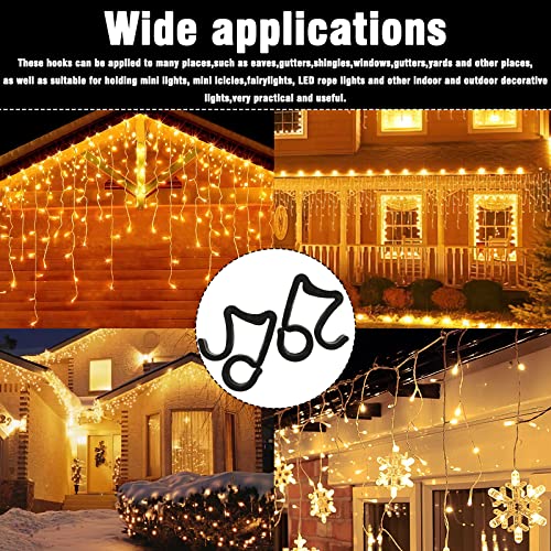 120Pcs Christmas Light Clips Outdoor - Black Plastic Christmas Light Hangers Gutter Hooks For Christmas Holiday Decoration Hanging Outdoor Lights #TOP4