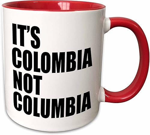 Miniatura 20 de 3dRose Its Colombia Not Columbia - Taza de cerámica, 11 onzas, color blanco Blanco,Negro