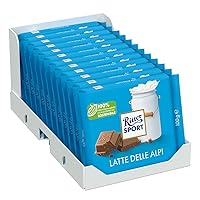 RITTER SPORT Latte delle Alpi, Tavoletta di Cioccolato Al Latte di Altissimo Livello