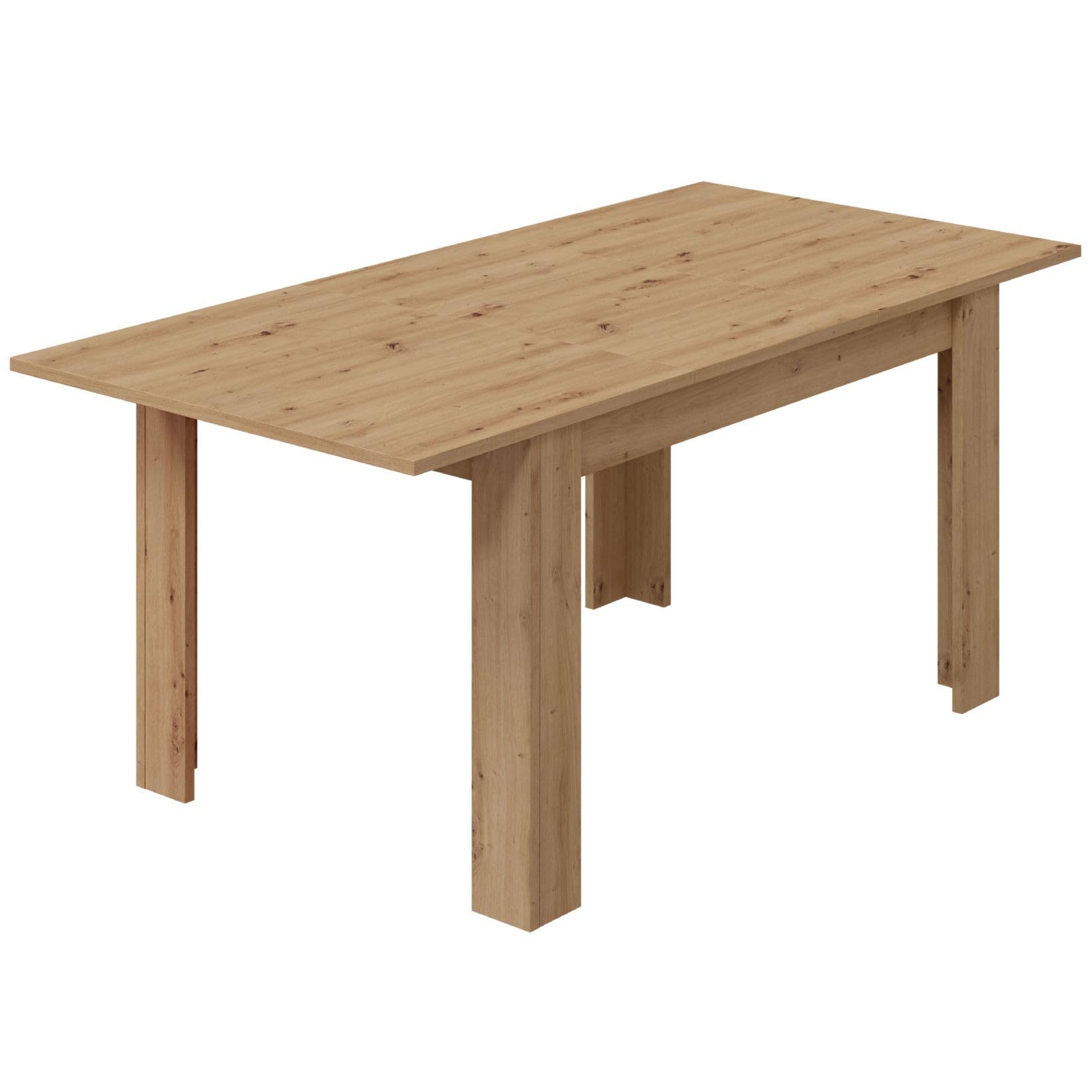 Habitdesign Eiche Nodi Ausziehbarer Esstisch, Wohnzimmer- Oder Küchentisch, Mit Platz Für Sechs Personen, Ausführung In Maße: 140–190 X 78 X 90 Cm (B X H X T), Modell Kendra