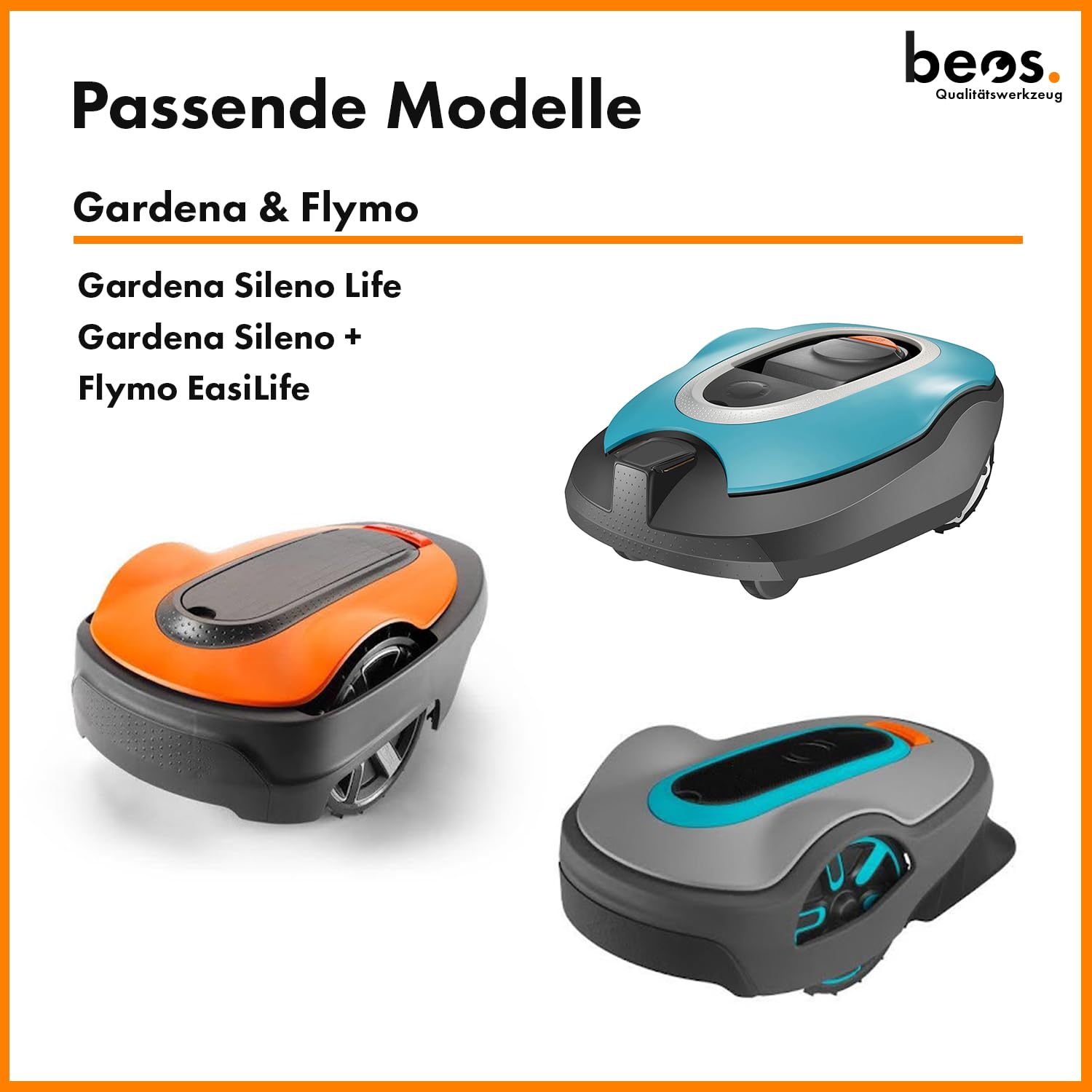 beos Mähroboter Tuning - Drehscheibe kompatible mit Gardena Sileno Life & Sileno + | Flymo EasiLife - Messerteller für 6X Klingen - glasfaserverstärkte Messerscheibe – Ø 210 mm