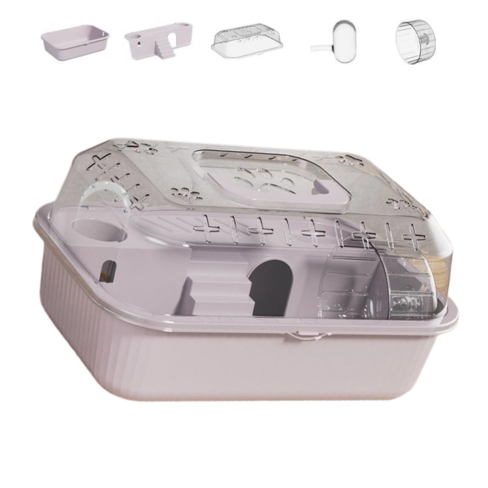 Cage pour hamster en plastique avec démontage facile pour un nettoyage sans effort