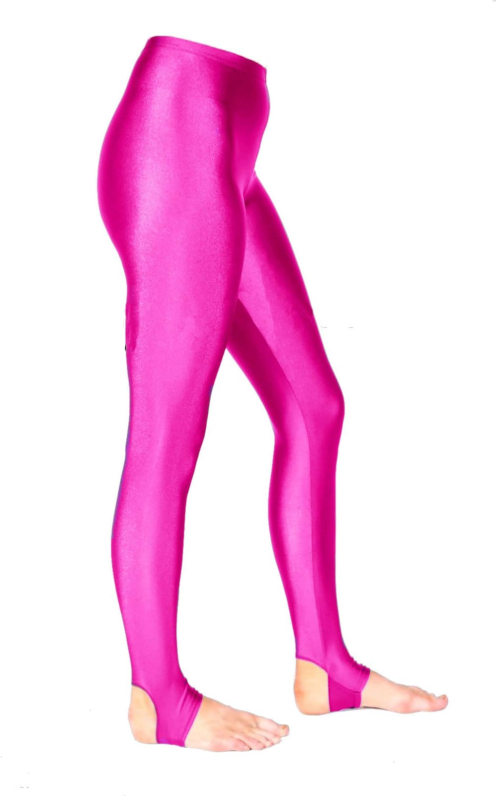 New Girls Shiny Nylon Lycra Stirrup Leggings Age: 2 3 5 6 7 8 9 10 11 12 13 Years