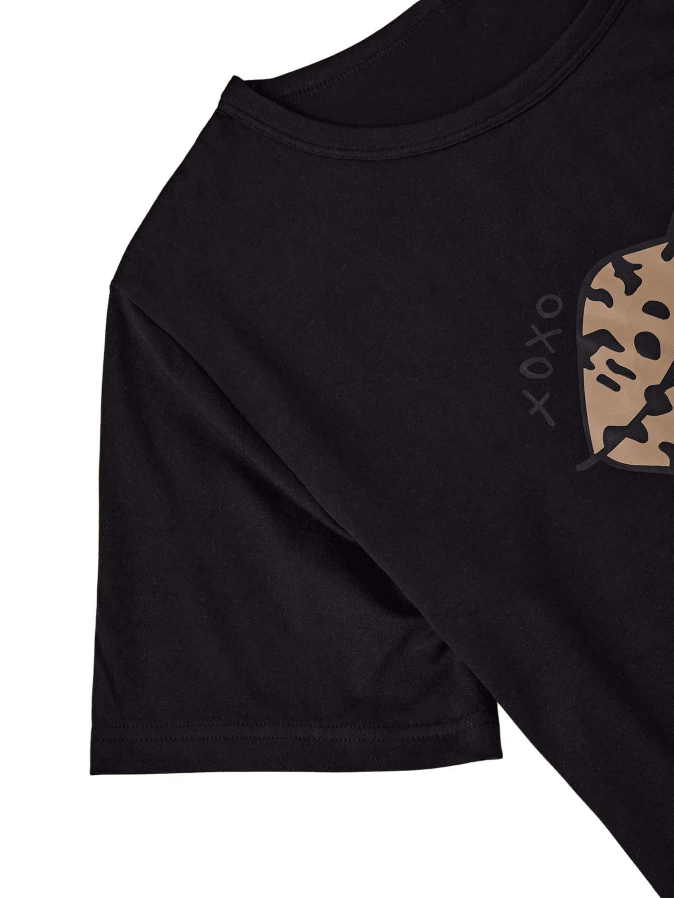 GORGLITTER Conjunto de pijama de 3 piezas para mujer, diseño de leopardo, camiseta y pantalones, ropa de dormir corta con camiseta