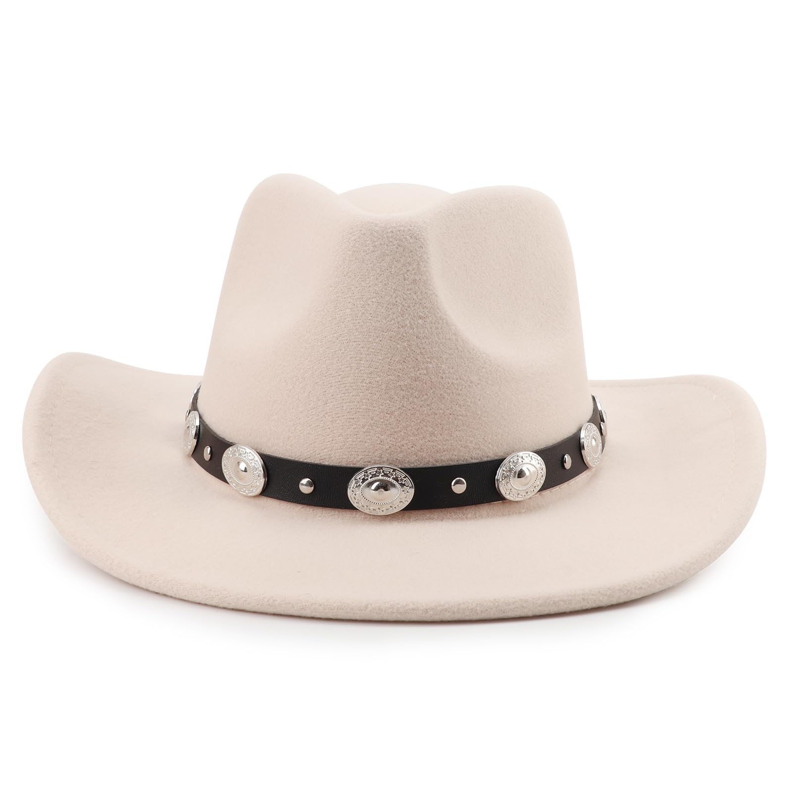 DRESHOW Wide Brim Hat Fedora for Women Belt Buckle Retro Panama Floppy Hat