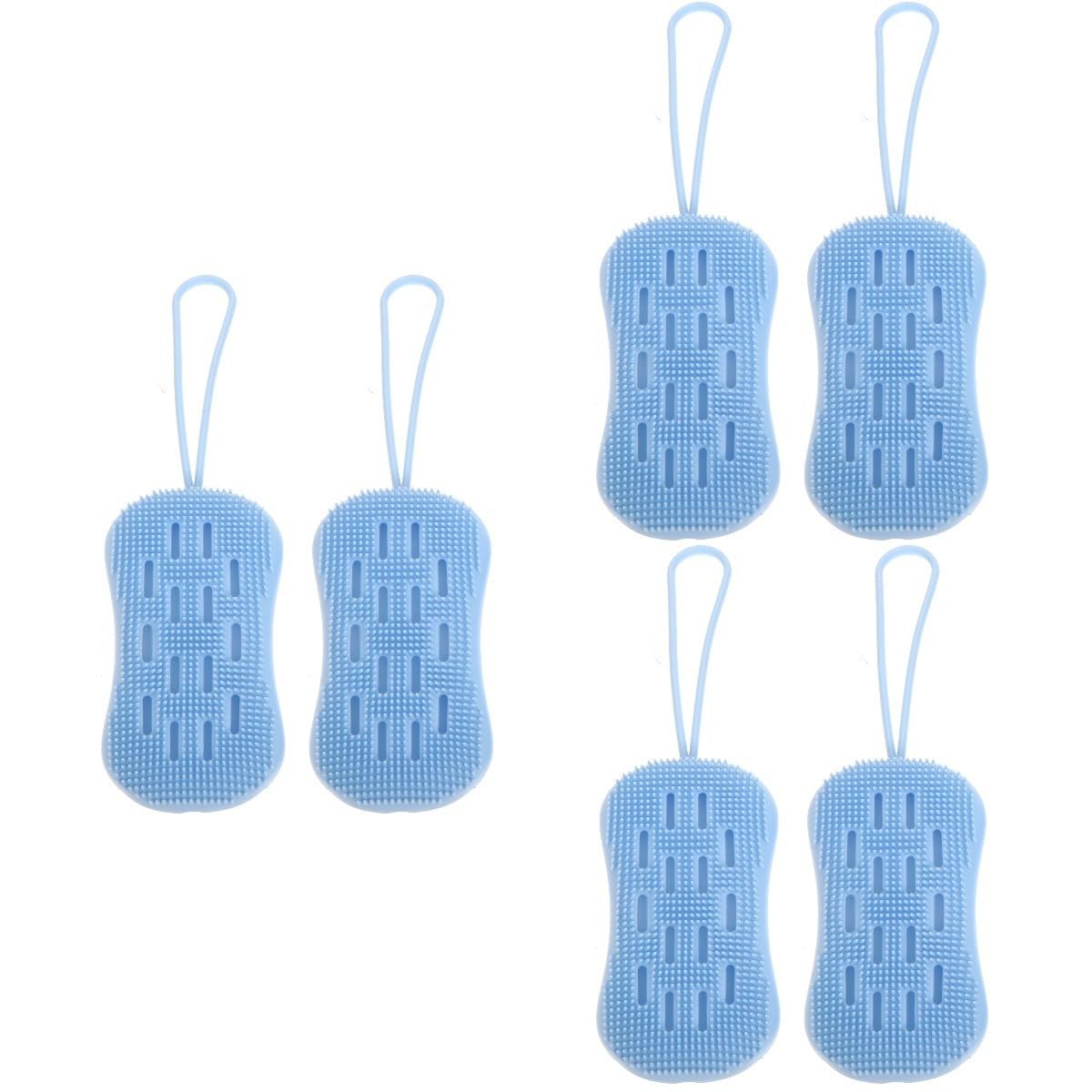 Gatuida 6 Pezzi Spazzola Corpo Secco Doppia Faccia in Silicone Blu per