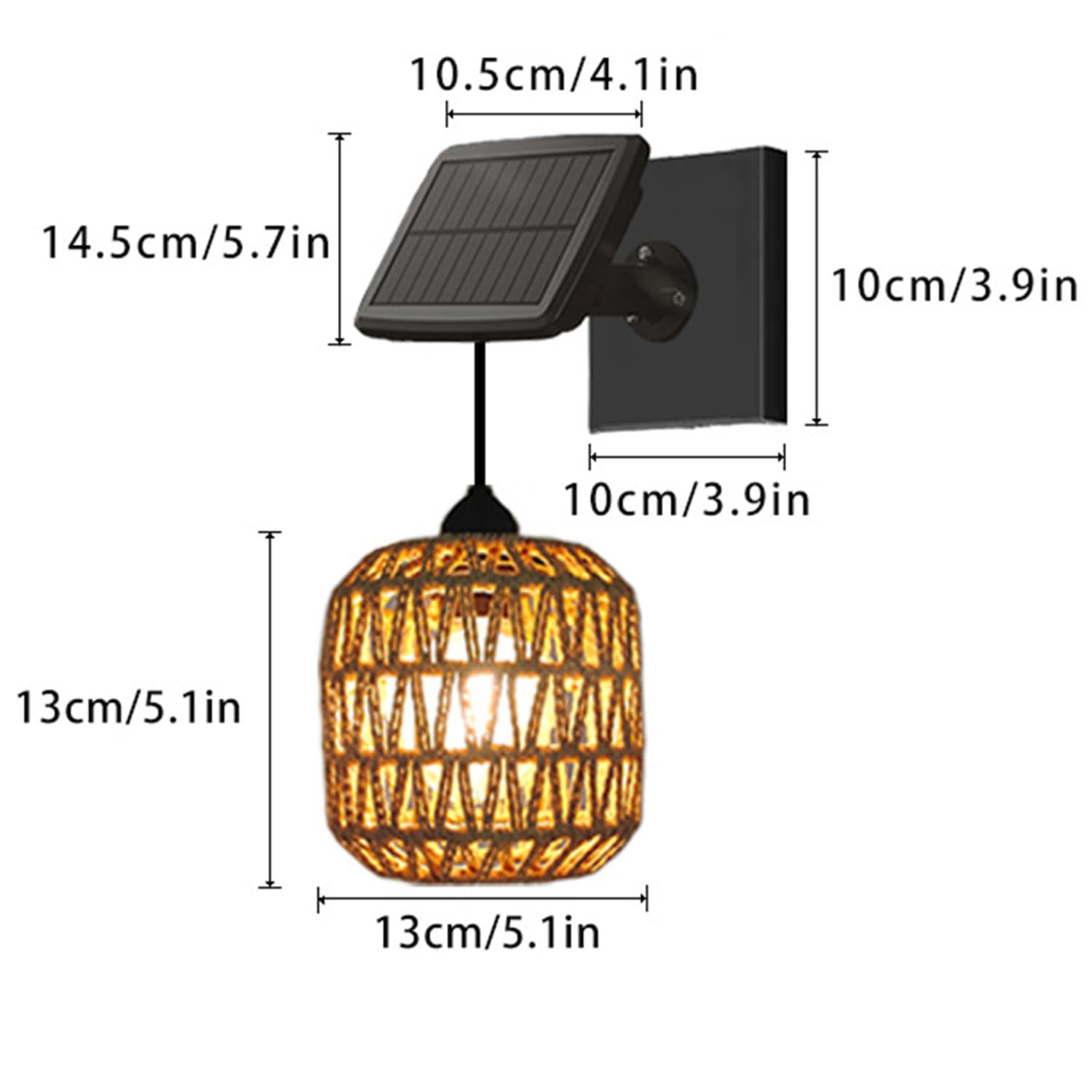 Solarleuchte mit Bewegungsmelder 2 Stück Vintage Hängelampe ohne Strom mit Solarpanel E27 Hängend Wandleuchte Außen mit 4 Modi Solarlampen IP44 Wasserdicht Warmes Licht für Balkon Garten Terrasse