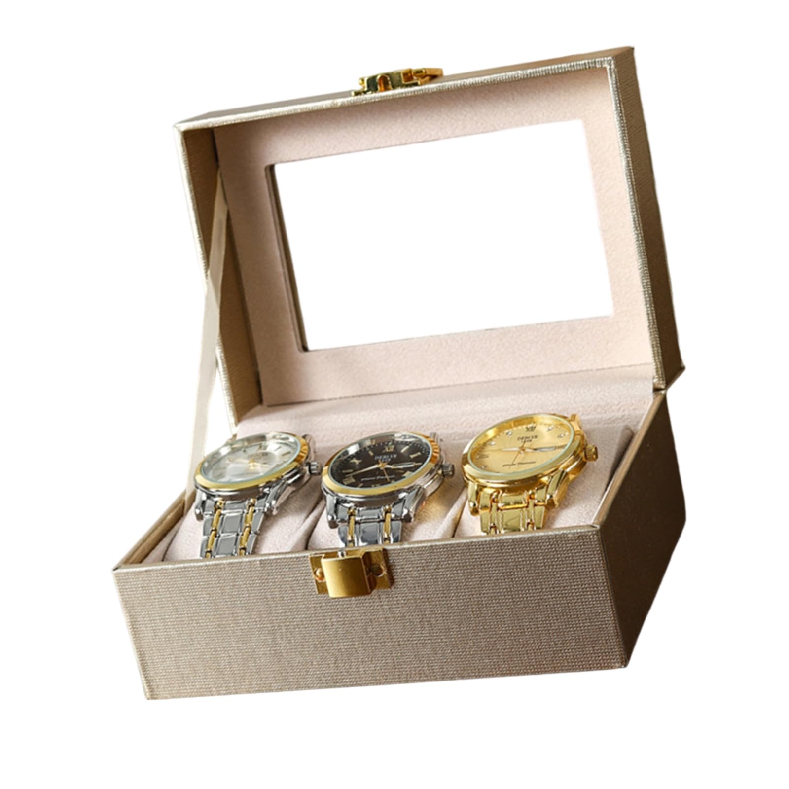 Nucelit Timepiece Jewelry Watch Case Container with Clear Window Dustproof Cover Suitable for Watches Bracelets Storage Jewelry Holder