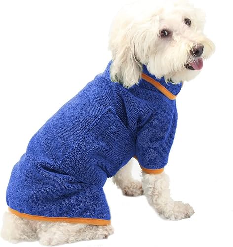 HhiMyOct Abrigo de secado para perro toalla de microfibra para perro bata de baño súper absorbente para mascotas bolsa de secado rápido cuello