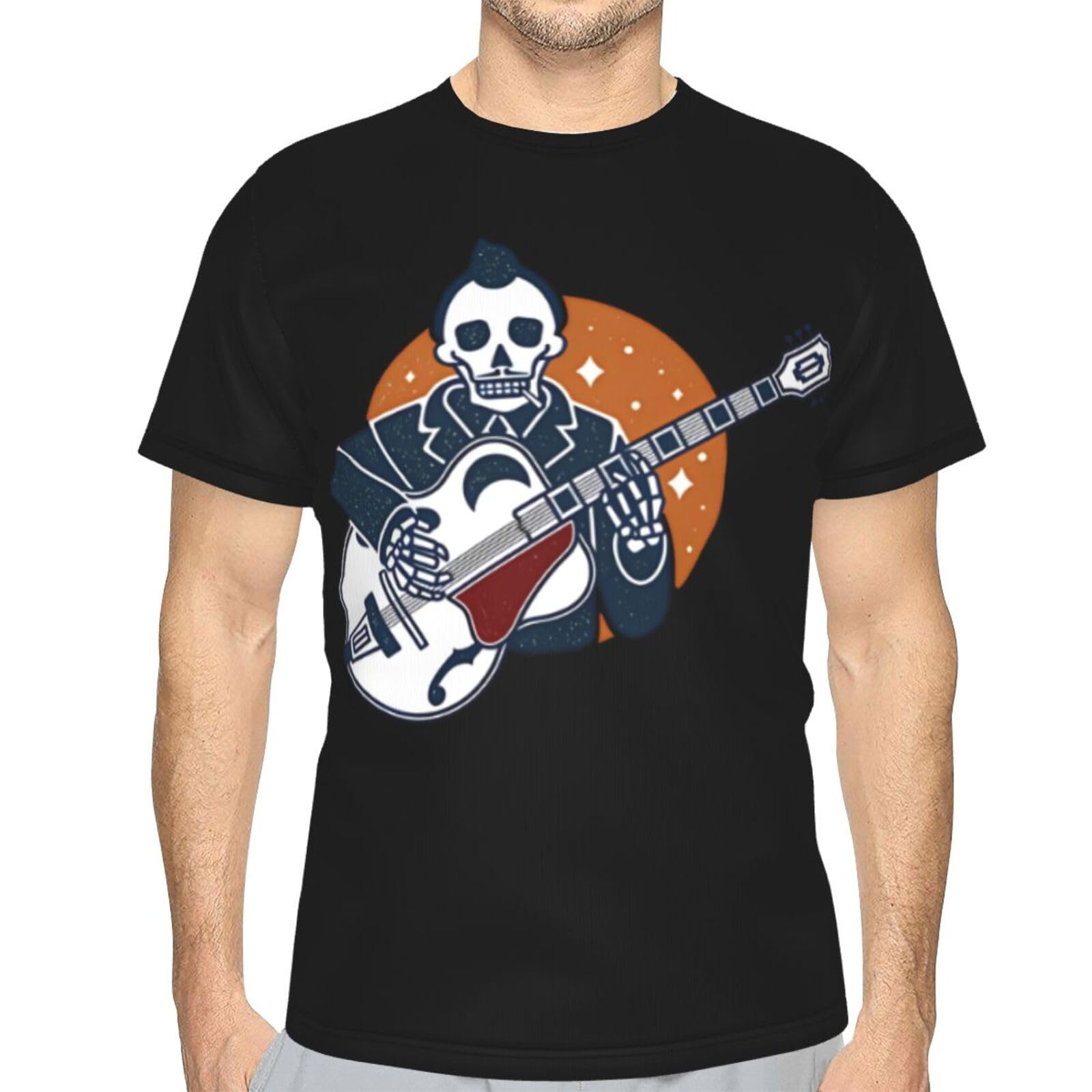 Django Music Reinhardt Shirt Men's Fashion Personalized Pattern Short Sleeve T Shirt Classic Breathable Top Tees Black